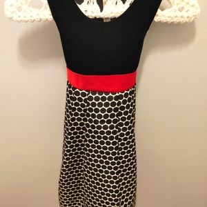 Cherokee girls size 6X stress black velour top with red satin waste ribbon